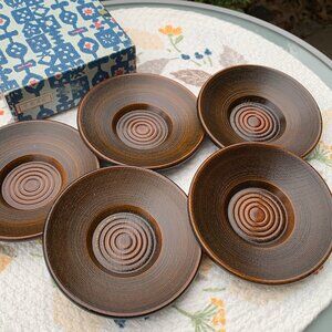 Vtg Japanese Tea Saucer Trinket Appetizer 5pc Set